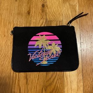 Victoria's Secret Dream Print Pink Palm Tree Wristlet Pouch NWOT